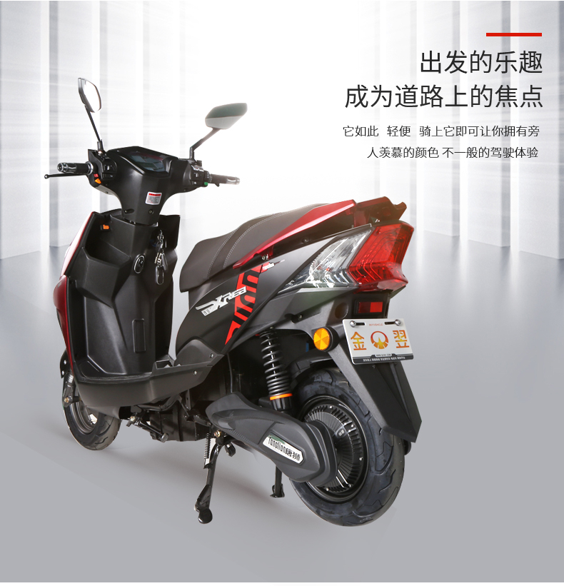 金翌战狼电动摩托车两轮电动车60v72v20a800w红色60v裸车不含电池及